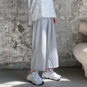 XZ409-1-K468-P40 夏季棉麻休闲裤宽松顺滑垂感九分裤（控55）图片