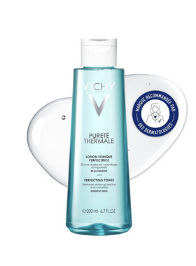 法国版薇姿Vichy 矿物水活爽肤水柔肤水干皮油皮清爽蓝水200ml