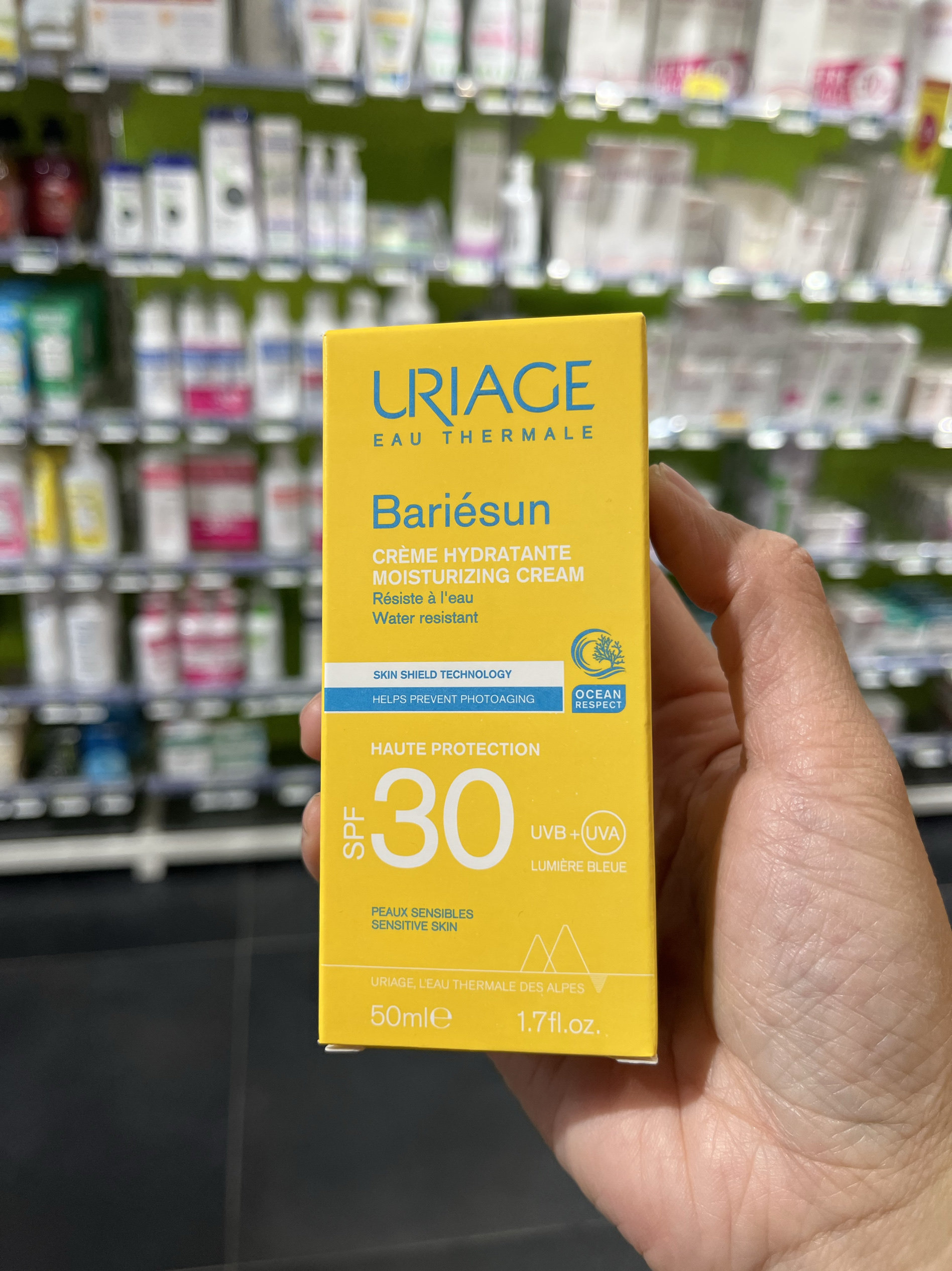 法国版Uriage依泉防晒乳液面霜50ml 面部防紫外线清爽不油腻