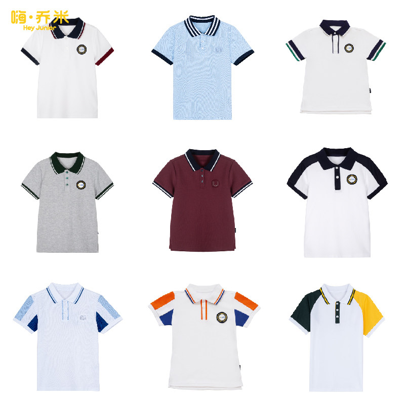 HeyJunior夏季短袖POLO园服T恤