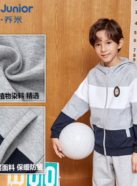 森马集团HeyJunior2026秋季新款男女儿童休闲校园连帽棒球服外套