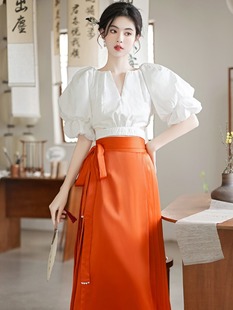 可以穿上班的汉服唐装女装中国风年轻款夏新中式旗袍马面裙女套装