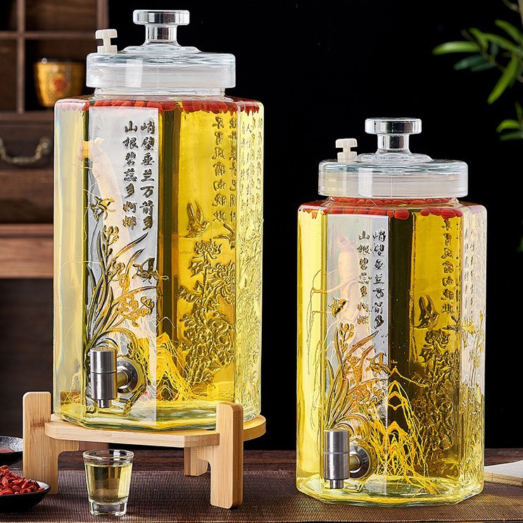 泡酒专用密封中式人参药酒罐雕花