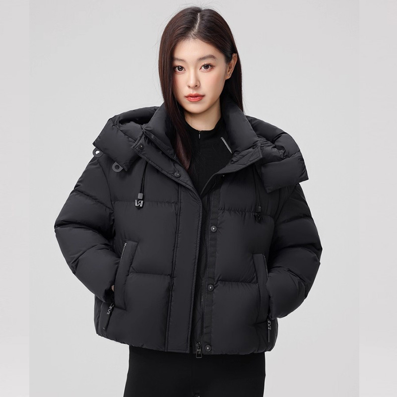 短款连帽羽绒服女冬小个子简约百搭韩系面包服YHG411498G