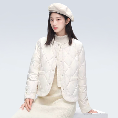 短款小香风轻薄羽绒服女士菱格外套 YHF211411G