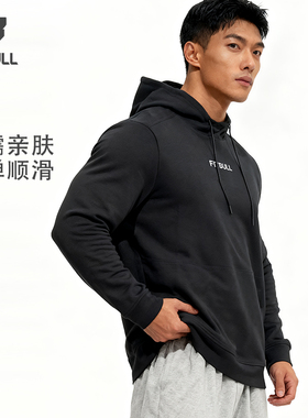 男士潮流宽松连帽保暖套头卫衣休闲运动健身吸汗透气外套