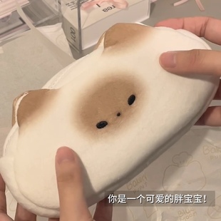 猫猫笔袋奶呼呼烤面包铅笔袋烤焦猫咪大容量pupuhome化妆包收纳盒