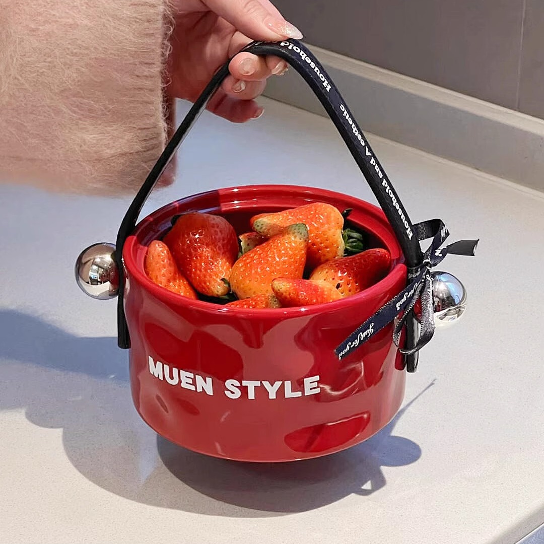 新年果盘客厅茶几家用红色