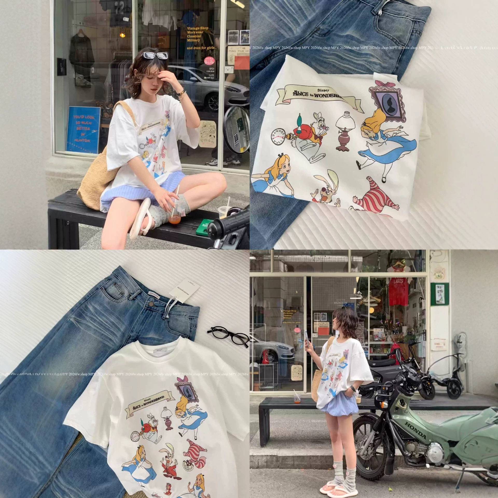 韩系chic别致童趣涂鸦印花短袖女夏季新款漂亮宽松版显瘦上衣小众