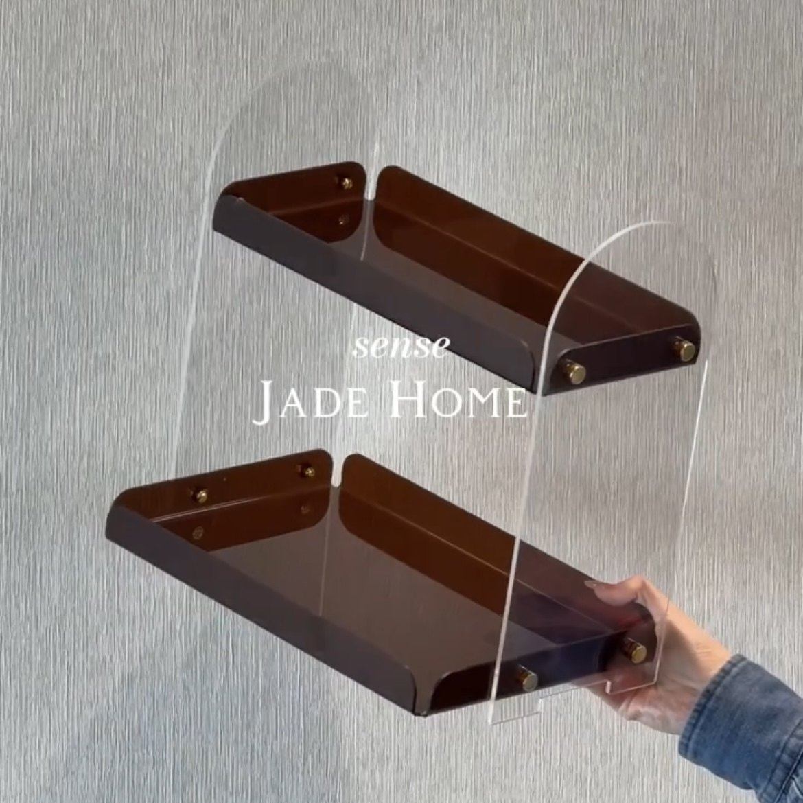 亚克力香水展示架化妆品收纳架高级感轻奢透亮置物架桌面双层琥珀