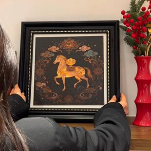 高级感挂画【中式美学】马年装饰画敦煌风骏马祥瑞图桌面摆件客厅