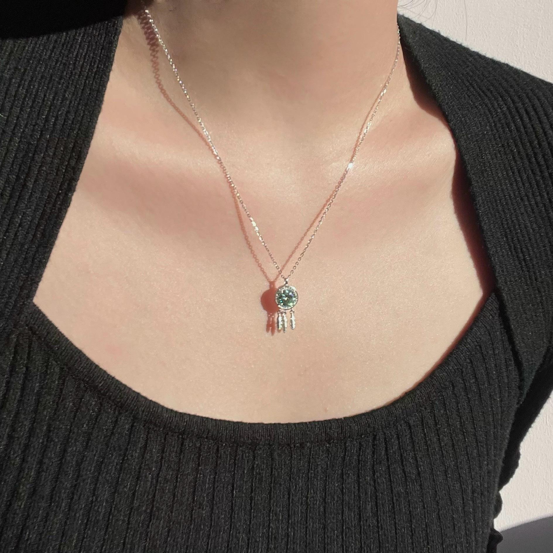 徐徐四序 捕梦网s925纯银项链女莫桑钻高级轻奢气质小众设计礼物