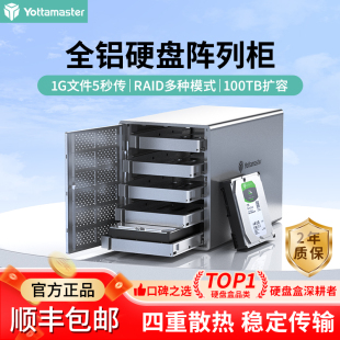 尤达大师硬盘阵列柜3.5寸机械硬盘盒双盘位raid磁盘柜外接读取器