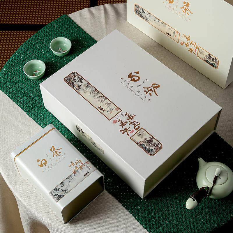 高档安吉白茶包装盒空盒半斤一斤装双罐黄金芽茶叶盒礼盒装定制_虎窝淘