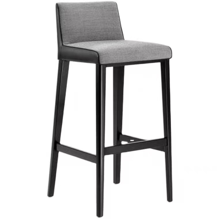 欧式轻奢实木吧椅北欧金属高脚椅设计师家用吧台椅时尚现代酒吧椅