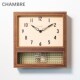 饰木制静音挂钟置钟 复古可爱摆钟客厅装 CHAMBRE日本原装 进口日式