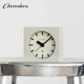 CHAMBRE日本原装 桌面石英钟069IV 进口现代简约积木静音台钟时尚