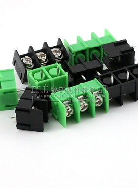 KF7.62e-2P 3P 7.62MM 黑色 绿色 栅栏式可拼接接线端子  连接器