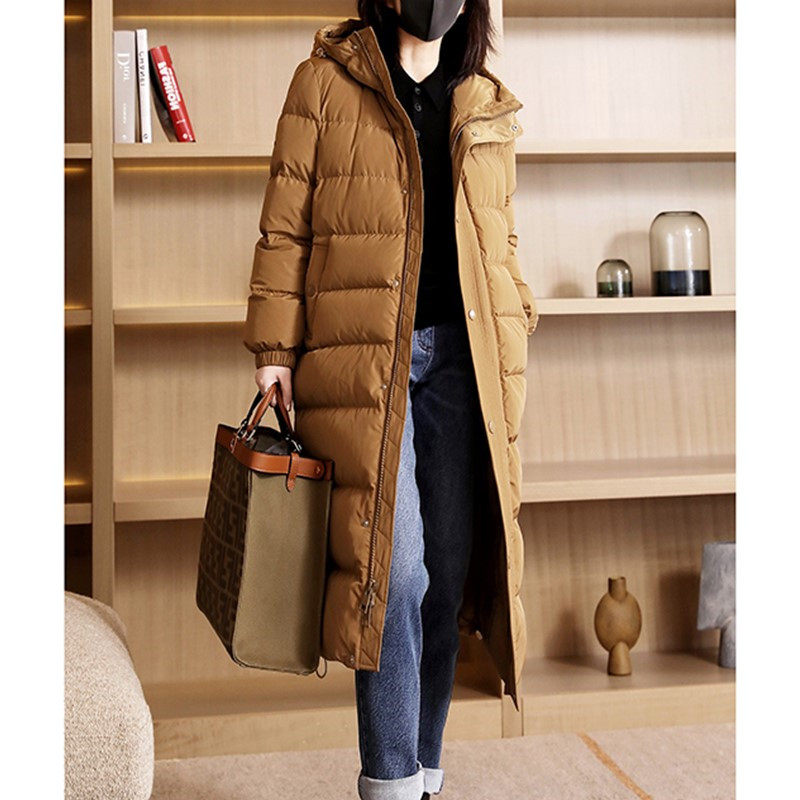 白鹅绒中长款羽绒服女拉链加厚连帽防水小众设计感休闲外套2024冬,女装/女士精品,羽绒服,淘宝优惠券,粉丝福利购,淘宝优惠卷