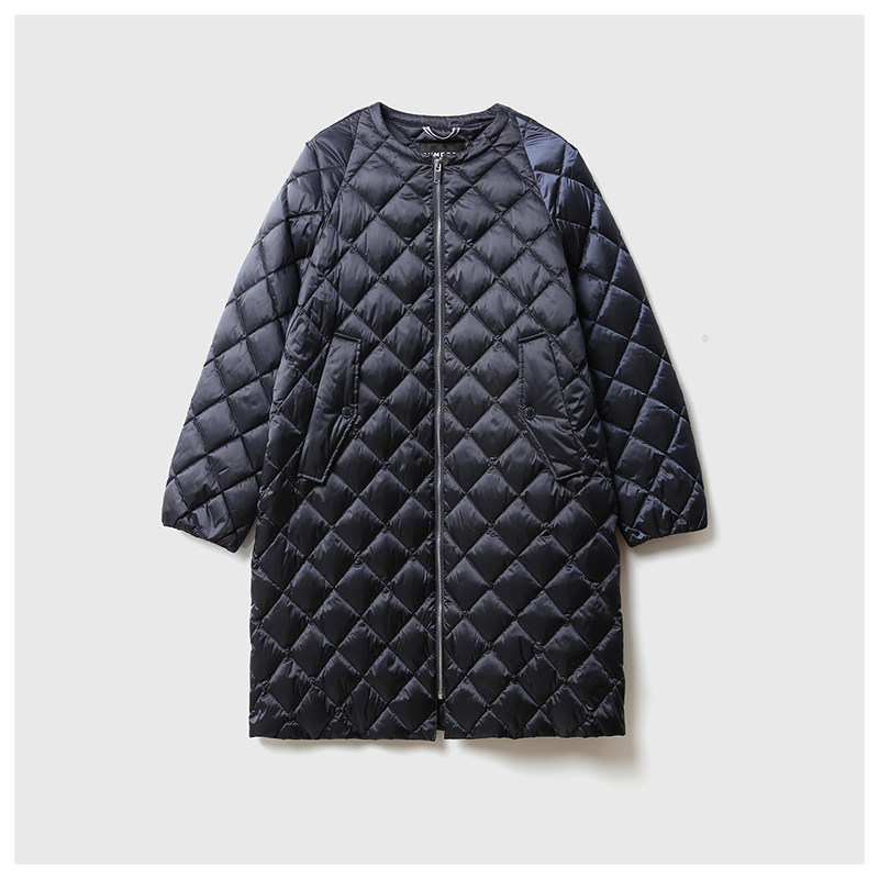 大码羽绒服女中长款小个子宽松防水设计感白鹅绒薄款外套2025冬季