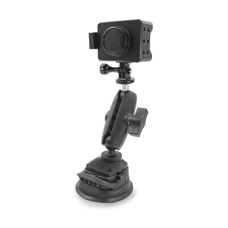 汽车户外防抖1/4螺纹支架万向球头第一视角gopro运动相机吸盘支架