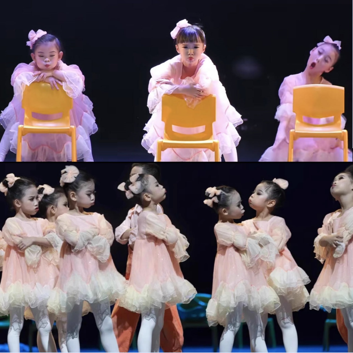 新款元旦儿童演出服蓬蓬裙粉色可爱公主裙纱裙礼服幼儿舞蹈表演服