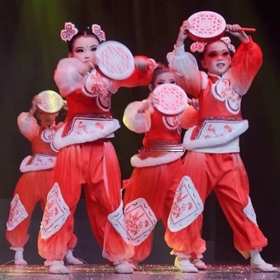 元旦男女童中国风喜庆演出服