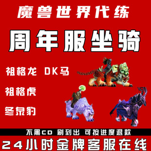 魔兽世界代打20周年服团本坐骑祖格虎DK死亡战马装备CD声望冬泉豹