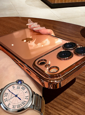 适用苹果17pro手机壳iphone17promax新款16pro透明女15高级13带镜头膜男士air全包防摔14轻奢17硬外壳pro橙色