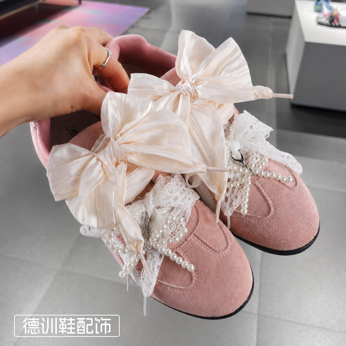 蕾丝鞋带！！！2026新款皱褶纱！图片