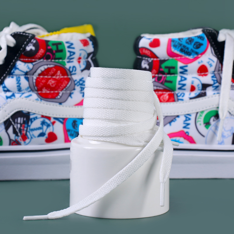 微松鞋带适用vans原装黑白色