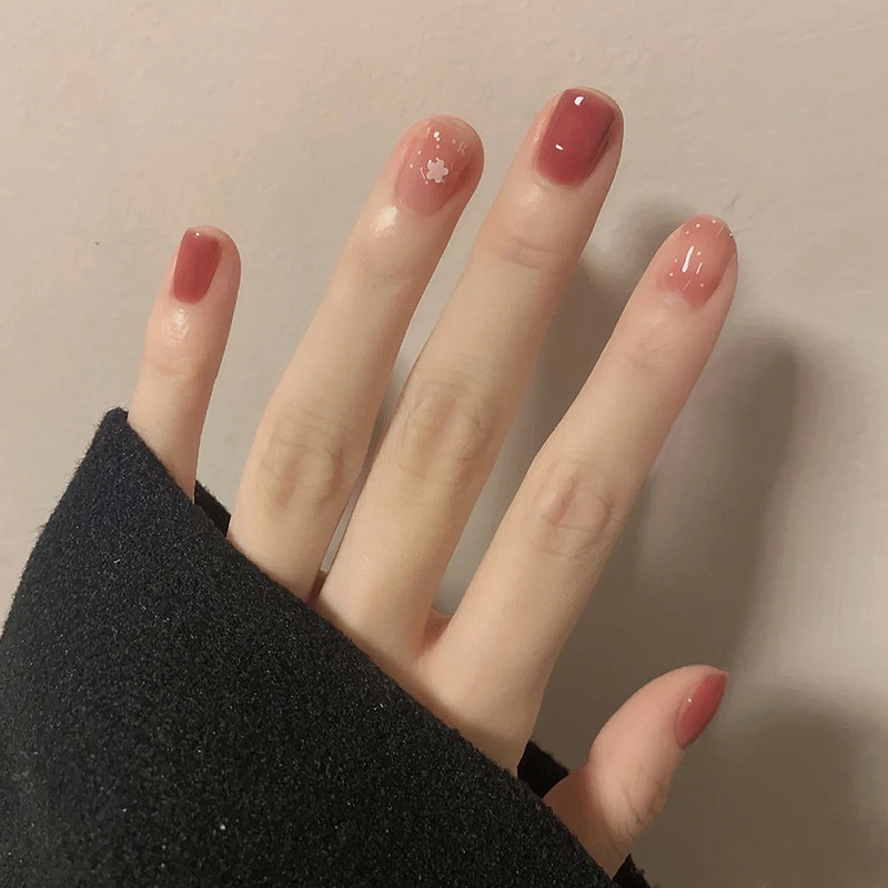 指甲短款美甲成品穿戴式成品可拆卸穿戴甲小清新贴片可爱小红书