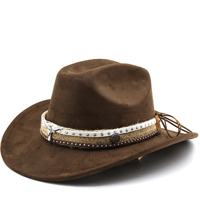 Western Cowboy Hat man Lady Jazz Cowgirl经典骑马帽男女遮阳