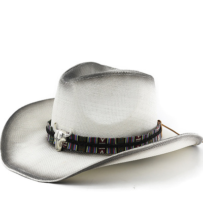 时尚草帽Jazz Cowboy Hats Wide Brim Men Hat Panama Women