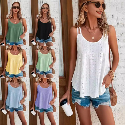 women t shirt tank shirts tees vest tops欧美双肩吊带背心圆领