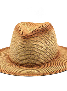 防晒时尚草帽Wide Brim Men Hat Panama Cowboy Hats Women