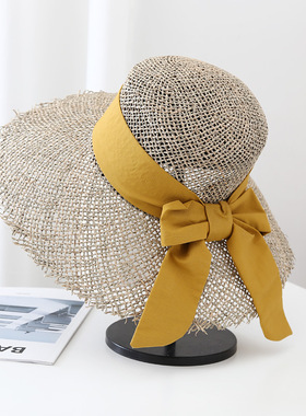 防晒时尚草帽女Wide Brim Ladies Hat Panama Cowboy Hats Women