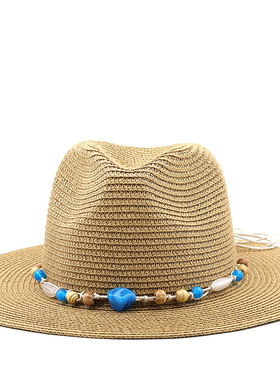 草帽Vintage Western Cowboy Hat简约男女士防晒大檐帽春夏季