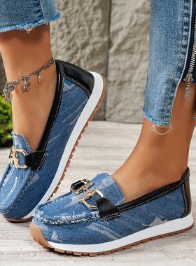 Cowboy Boots for Women大码休闲单鞋女新款Jeans Loafers Shoes