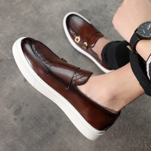 mens loafers flats slip on casual shoes大码男鞋时尚休闲皮鞋