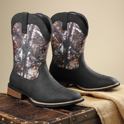 cowboy boots man boots men fashion新款西部风牛仔靴男刺绣工艺