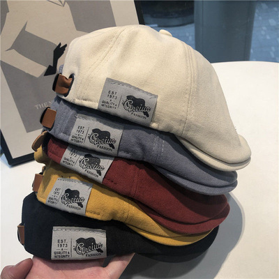 beret caps hats berets街头嘻哈前进帽贴布标鸭舌帽百搭反戴