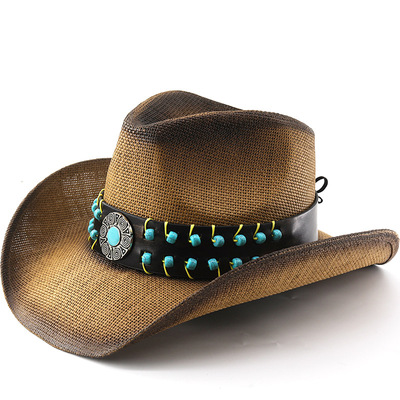 防晒时尚草帽Wide Brim Men Hat Panama Cowboy Hats Women