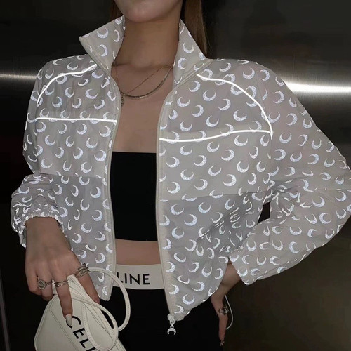 marine serre 防晒衣月亮满印薄款外套24春夏新品宽松上衣
