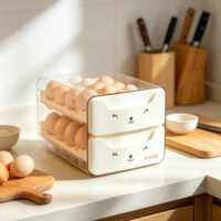 The egg storage box is a food-grade drawer-style container for storing duck eggs in the refrigerator. It features a creative and cute double-layer design for kitchen organization and preservation thumbnail 7