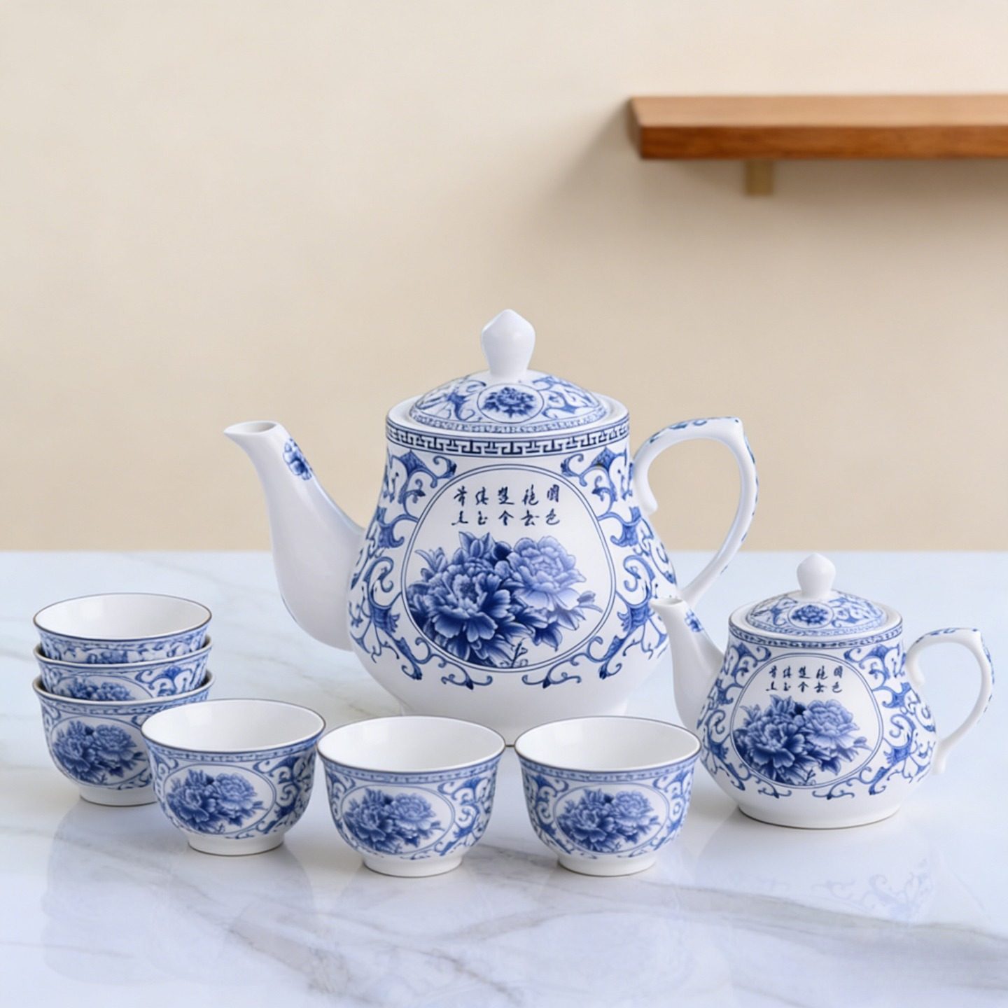 陶瓷茶壶瓷器茶壶家用大号过滤泡茶壶耐热凉水壶单壶套装茶杯茶具