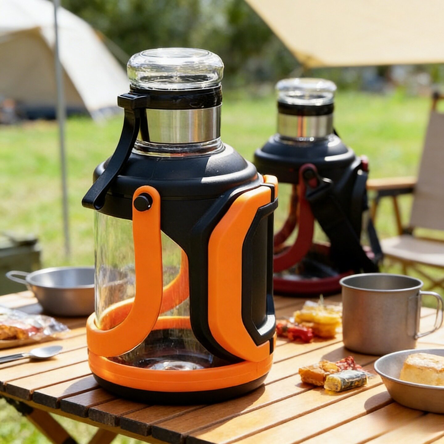 水壶水杯大容量水杯耐高温超大茶水分离茶杯玻璃杯户外便携杯子