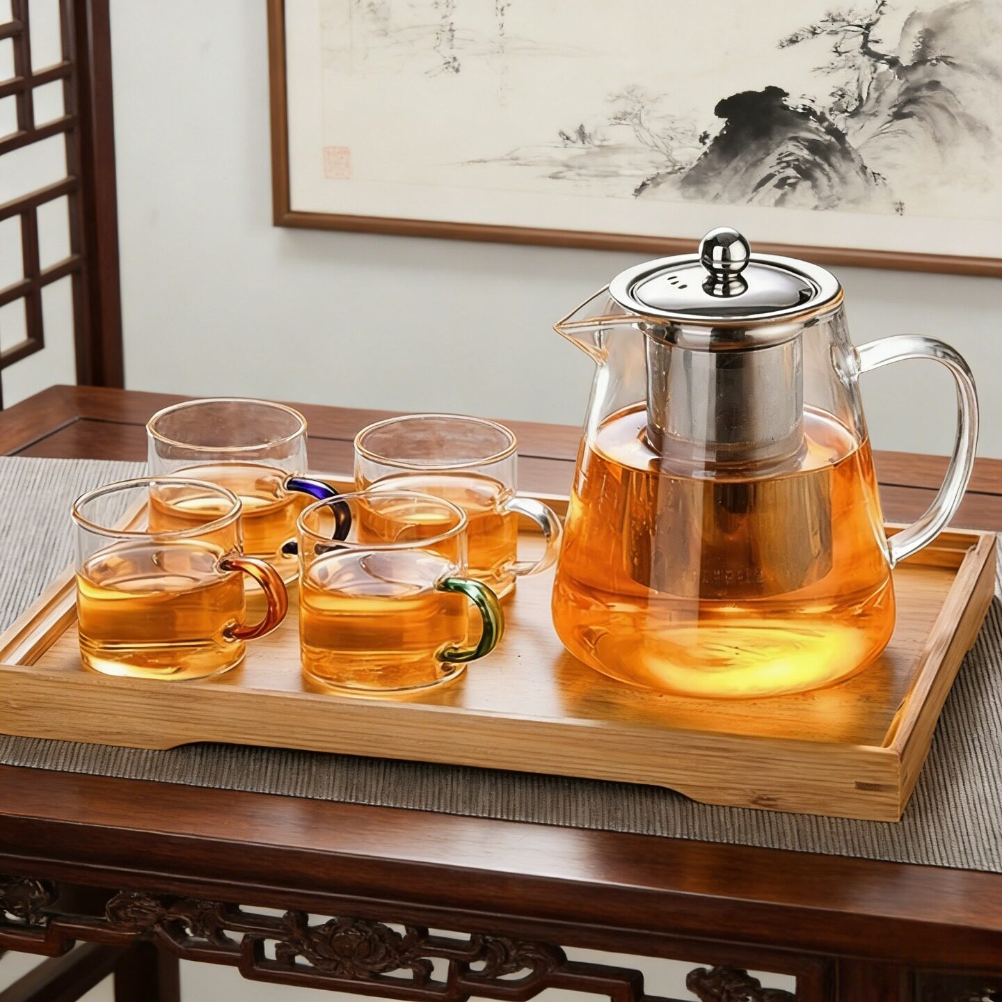 玻璃泡茶壶茶具套装家用水壶耐高温加厚耐热过滤水壶煮茶器花茶壶