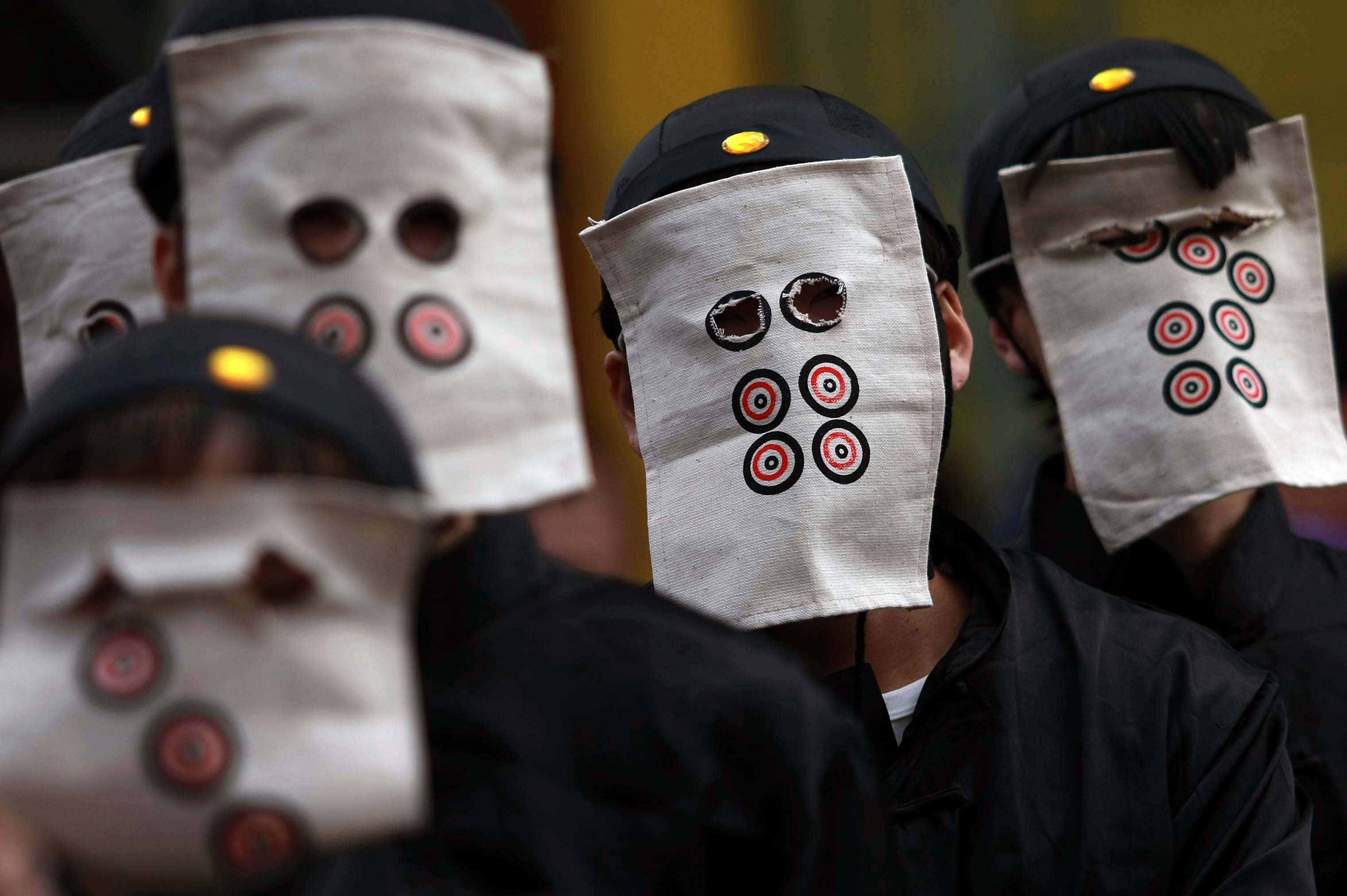 让子弹飞面具麻匪面具头套1到9筒创意搞笑土匪活动派对用九筒面具