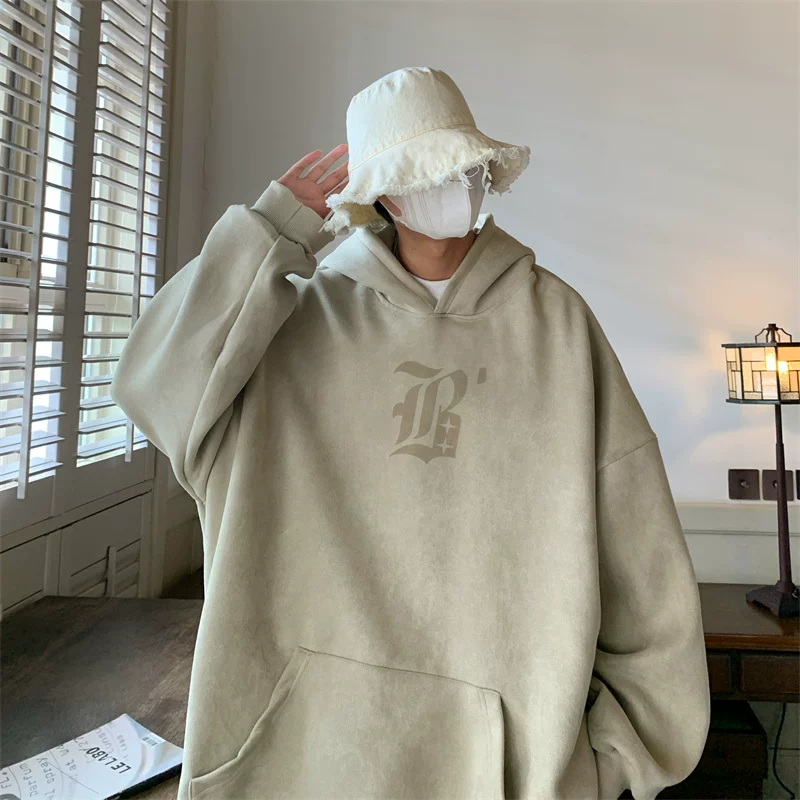 Velvet hoody, oversize, American style